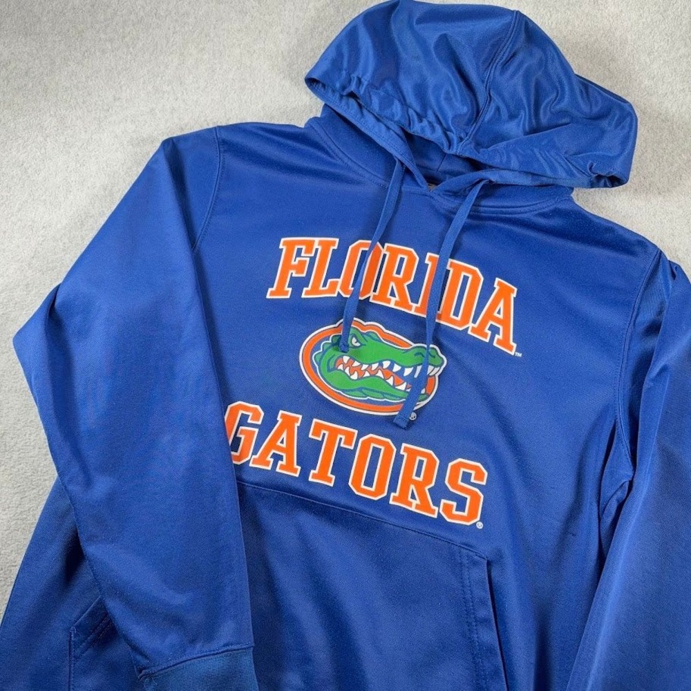 Colosseum Florida Gators Hoodie Mens M Blue Solid Graphic NCAA Sporty Pilling